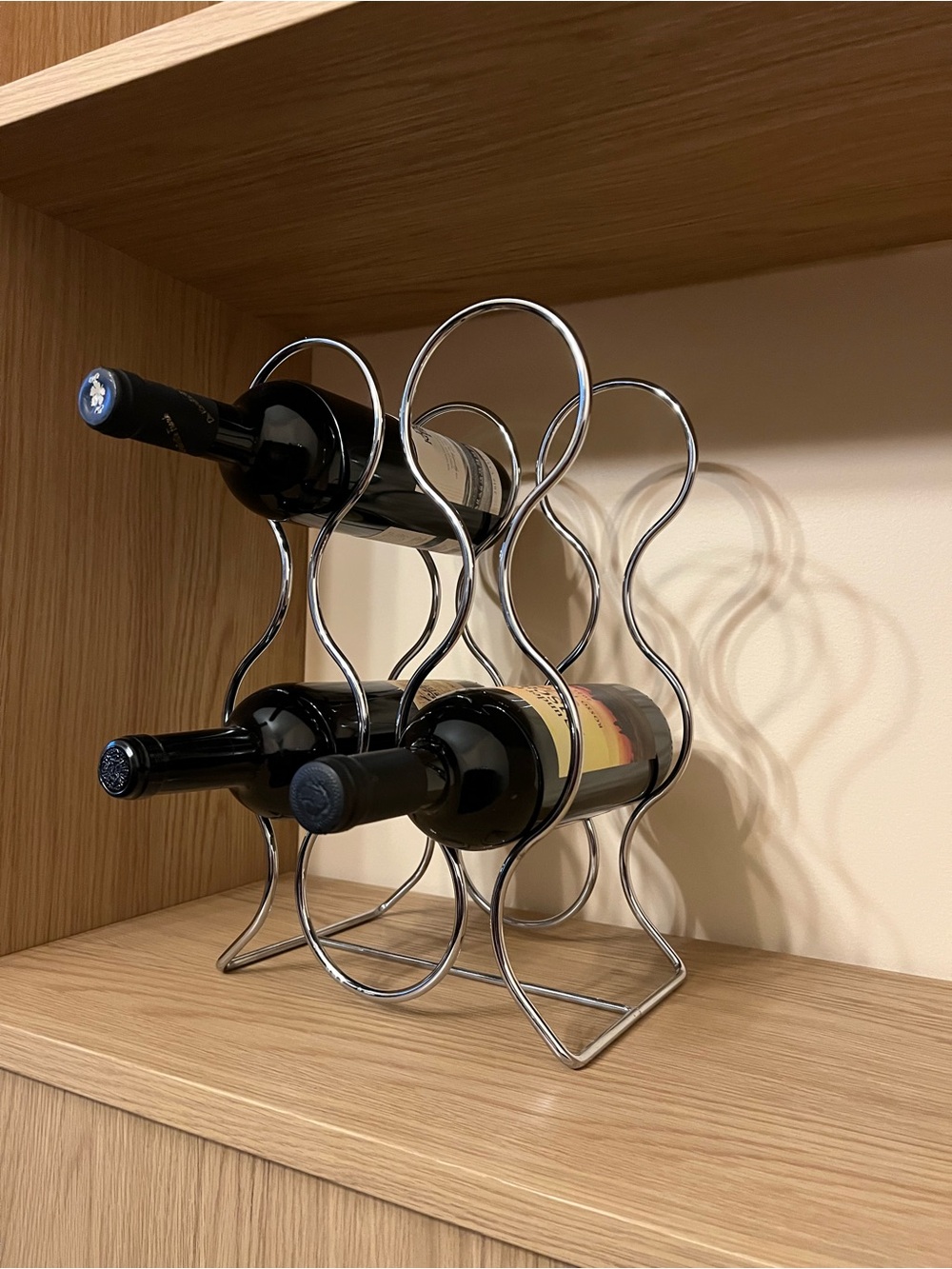 Vintage chrome wine rack